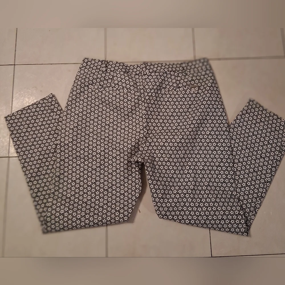 Michael Kors Black & White Floral Print Pants Size 12 | Chic Y2K Office Casual
